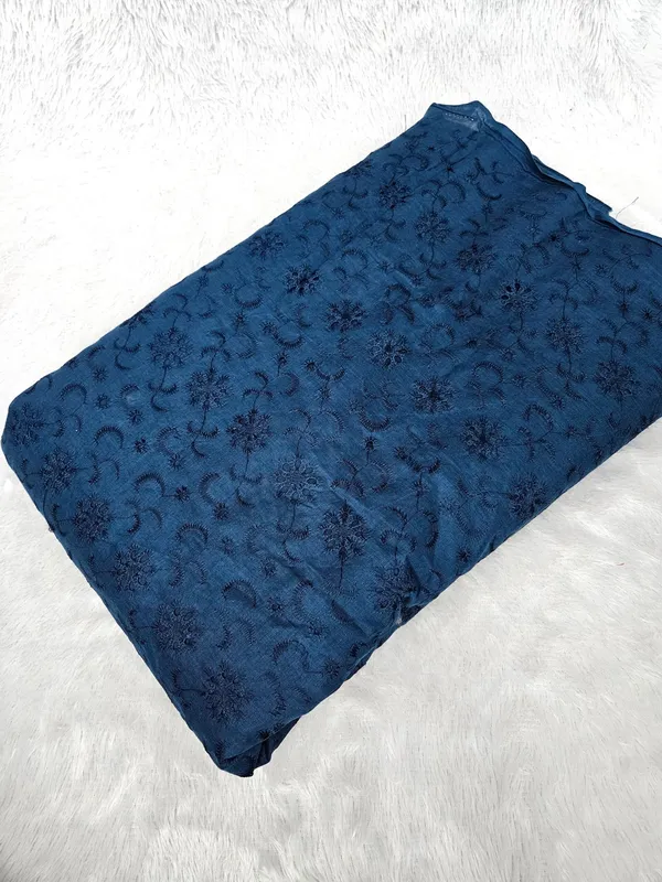 Dark_Blue_Floral_Plain_Hakoba_Fabric