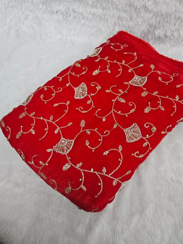 Red_Allover_Beads_Embroidery_On_Space_Silk_Fendy