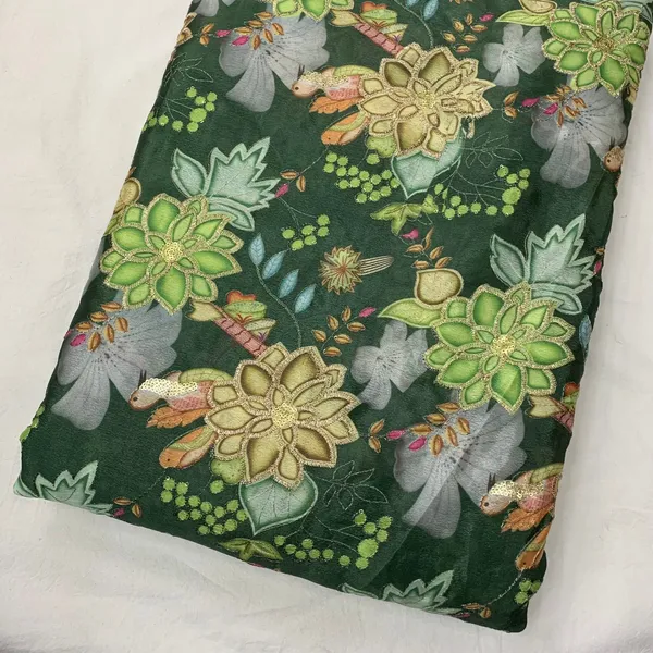 Green_Floral_Position_Print_With_Embroidery_On_Chinon_Fabric