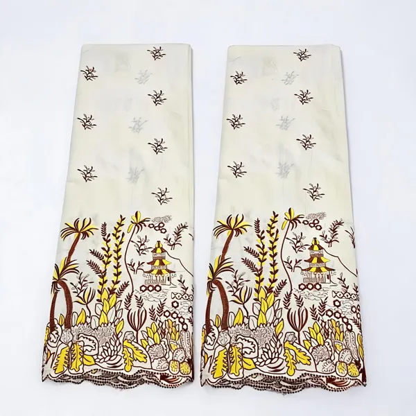 Floral_Coloured_Thread_Embroidery_On_Kora_Mul_Cotton_Fabric
