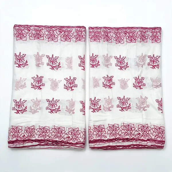 Pink_Floral_2_Side_Border_Pure_Mul_Cotton_Dupatta_Fabric