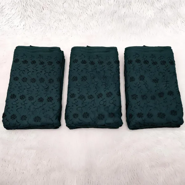 Dark_Green_Floral_Plain_Hakoba_Fabric