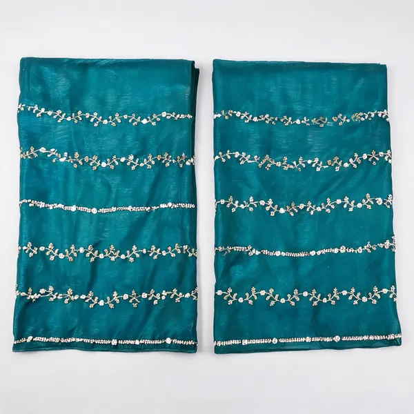 Sea_Green_Beads_Embroidery_On_Space_Silk_Fendy_Fabric