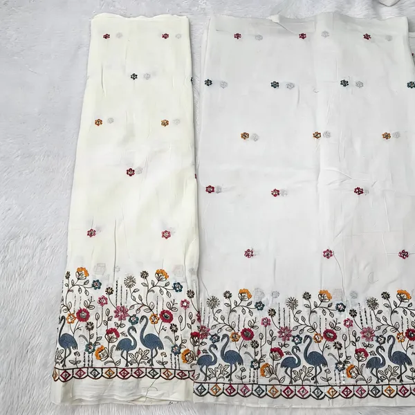 Swan_Multi_Thread_Beads_Embroidery_On_Kora_Mul_Cotton_Fabric