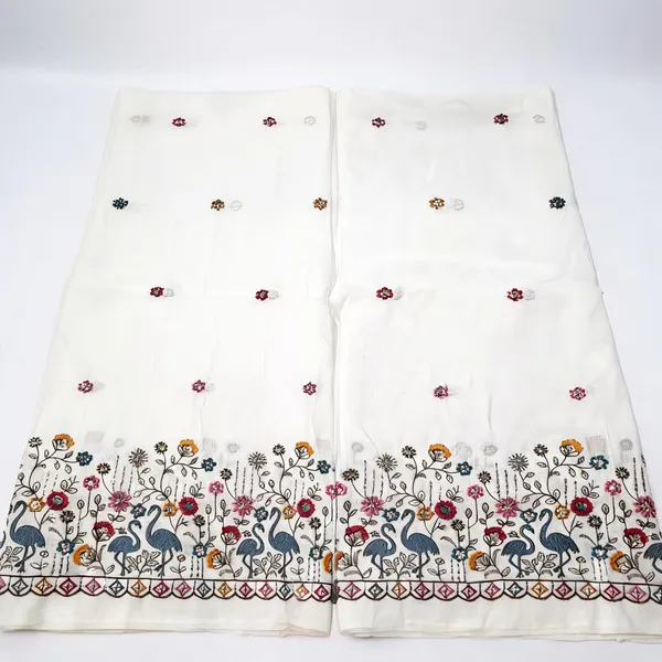 Swan_Multi_Thread_Beads_Embroidery_On_Kora_Mul_Cotton_Fabric