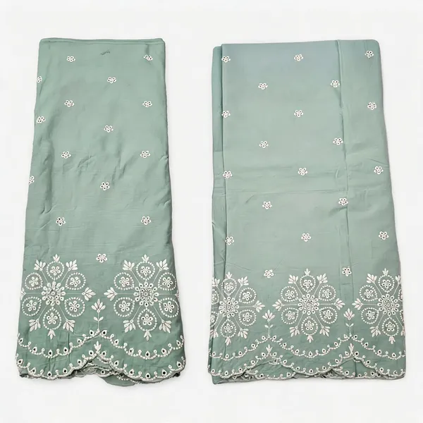 Green_Daman_White_Thread_Embroidery_On_Cambric_Cotton_Fabric