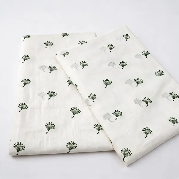 Green_Thread_Butta_Embroidery_On_Dyeable_Kora_Cotton_Fabric