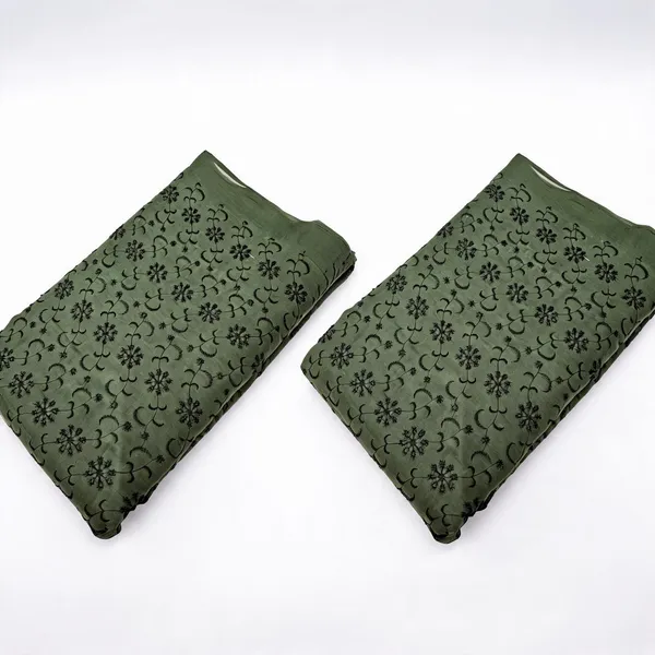 Olive_Green_Floral_Plain_Hakoba_Fabric