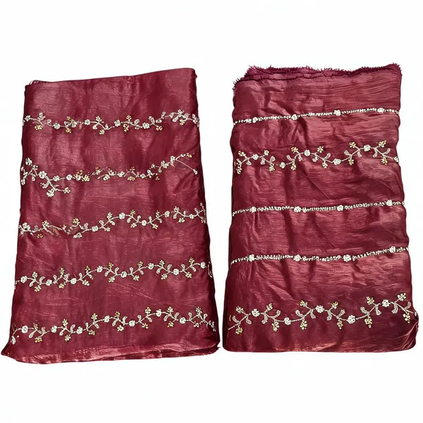 Light_Maroon_Beads_Embroidery_On_Space_Silk_Fendy_Fabric