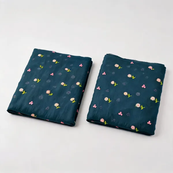 Teal_Blue_Flower_Thread_Embroidery_On_Mul_Chanderi_Fabric