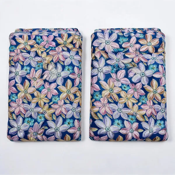Blue_Floral_Position_Print_On_Chinon_Fabric