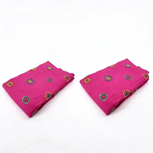Rani_Pink_Beads_Embroidery_Butta_On_Kora_Cotton_Fabric
