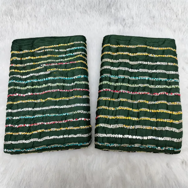 Dark_Green_Line_Sequins_Embroidery_On_Chinon_Fabric