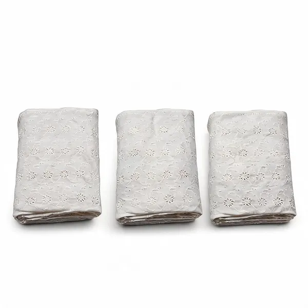 White_Floral_Plain_Hakoba_Fabric