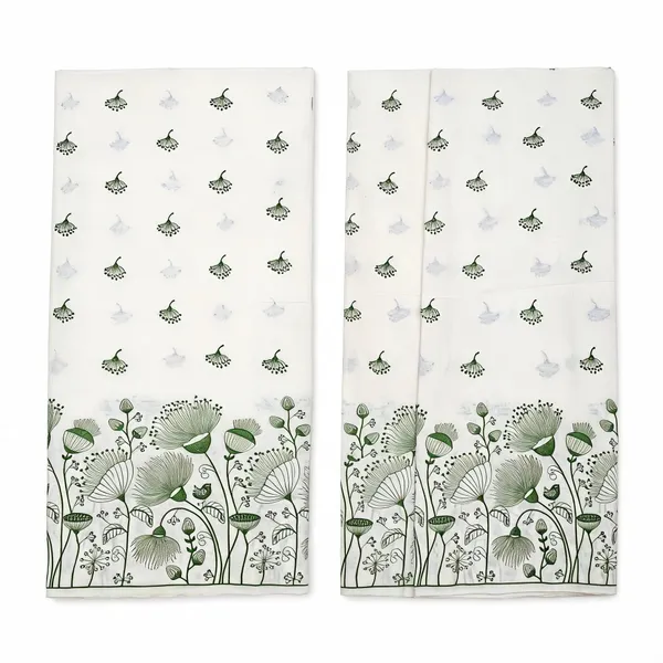 Floral_Green_Thread_Embroidery_On_Kora_Mul_Cotton_Fabric