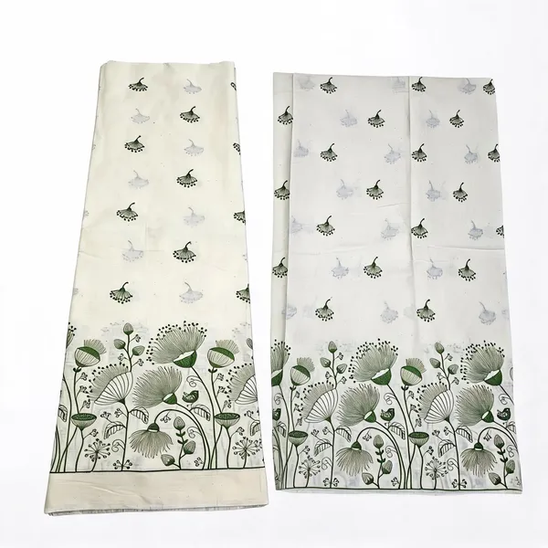 Floral_Green_Thread_Embroidery_On_Kora_Mul_Cotton_Fabric