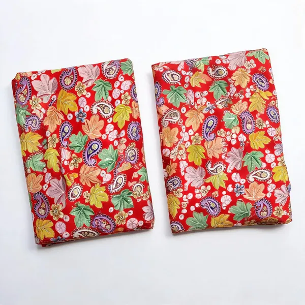 Orange_Floral_Carry_Position_Print_On_Chinon_Fabric