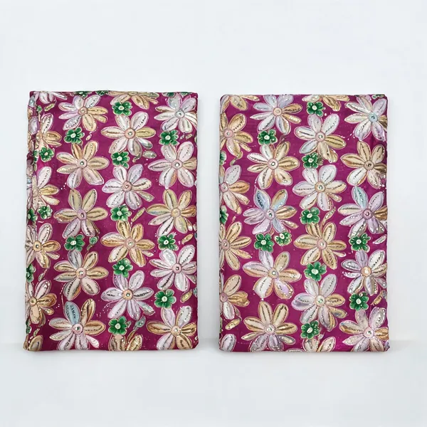 Onion_Floral_Position_Print_On_Chinon_Fabric