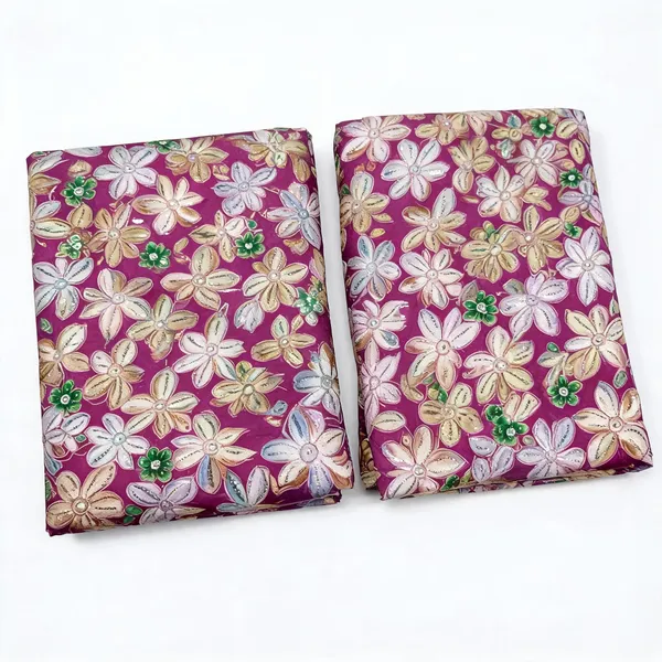 Onion_Floral_Position_Print_On_Chinon_Fabric