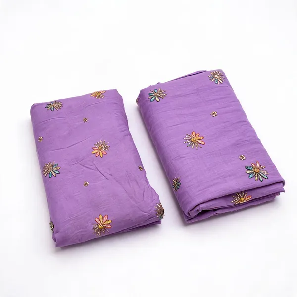 Lavender_Beads_Embroidery_On_Kora_Cotton_Fabric