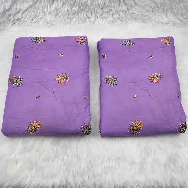 Lavender_Beads_Embroidery_On_Kora_Cotton_Fabric