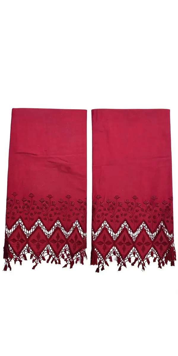 Red_Hakoba_Style_Daman_Embroidery_On_Cotton_Fabric