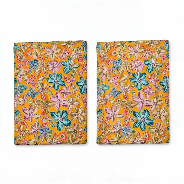 Yellow_Floral_Position_Print_On_Chinon_Fabric
