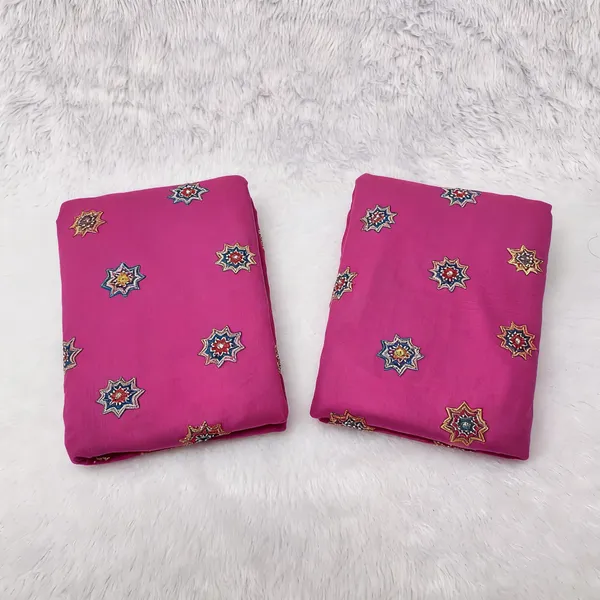 Rani_Pink_Beads_Embroidery_Butta_On_Kora_Cotton_Fabric