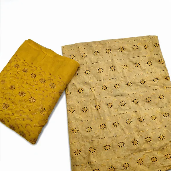 Mustard_Yellow_Floral_Plain_Hakoba_Fabric
