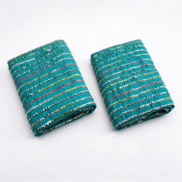 Sea_Green_Line_Sequins_Embroidery_On_Chinon_Fabric