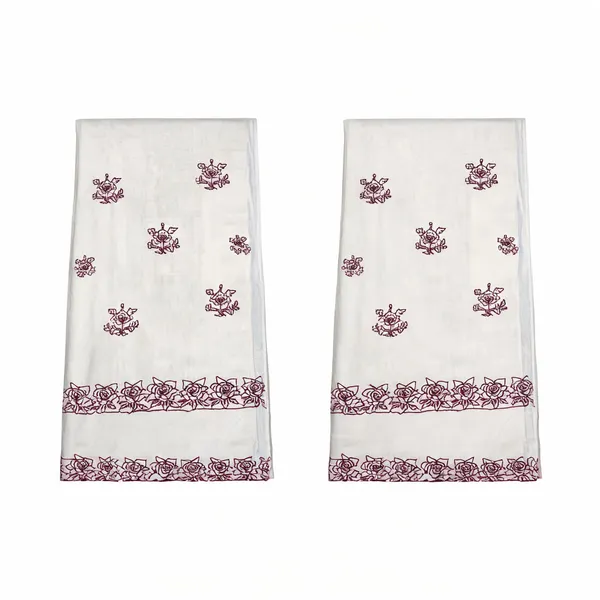 Wine_Floral_2_Side_Border_Pure_Mul_Cotton_Dupatta_Fabric