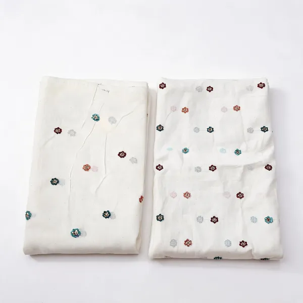Multi_Thread_Beads_Embroidery_Butti_On_Kora_Cotton_Fabric