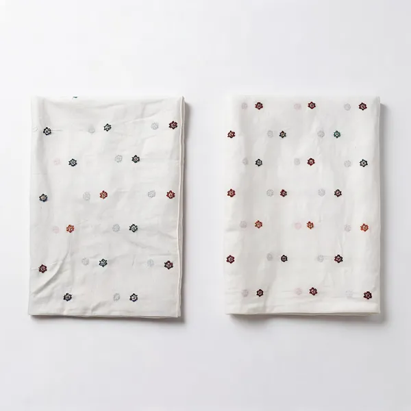 Multi_Thread_Beads_Embroidery_Butti_On_Kora_Cotton_Fabric