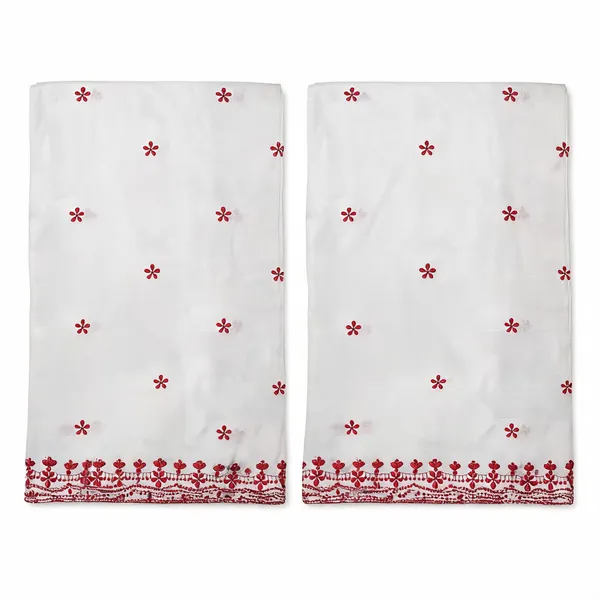 Red_Floral_2_Side_Border_Pure_Mul_Cotton_Dupatta_Fabric