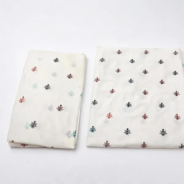 Multi_Thread_Beads_Butti_Embroidery_On_Dyeable_Kora_Cotton_Fabric