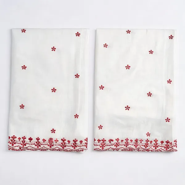 Red_Floral_2_Side_Border_Pure_Mul_Cotton_Dupatta_Fabric