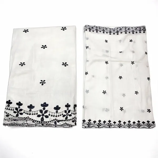Grey_Floral_2_Side_Border_Pure_Mul_Cotton_Dupatta_Fabric