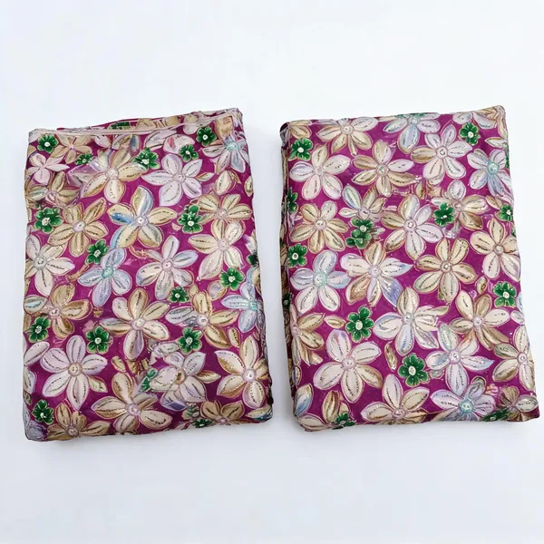 Onion_Floral_Position_Print_On_Chinon_Fabric