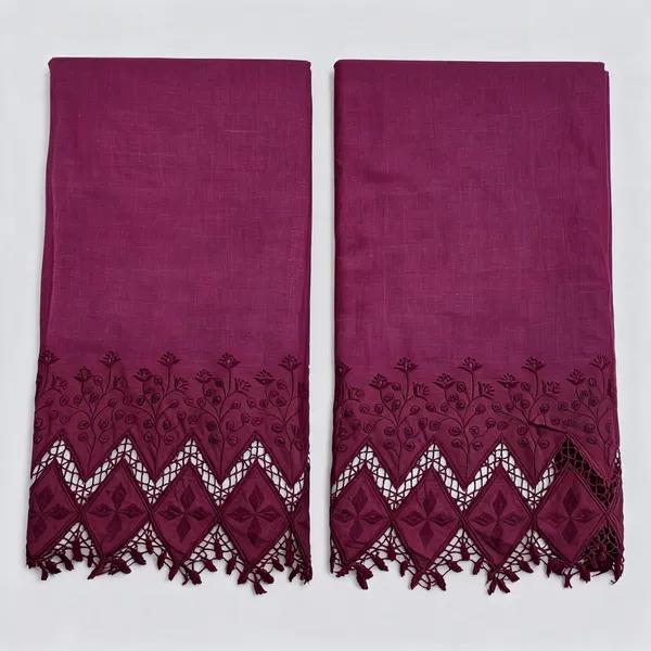 Wine_Hakoba_Style_Daman_Embroidery_On_Cotton_Fabric