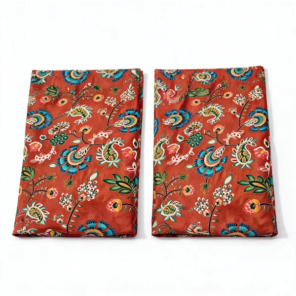 Rust_Floral_Position_Print_With_Embroidery_On_Chinon_Fabric
