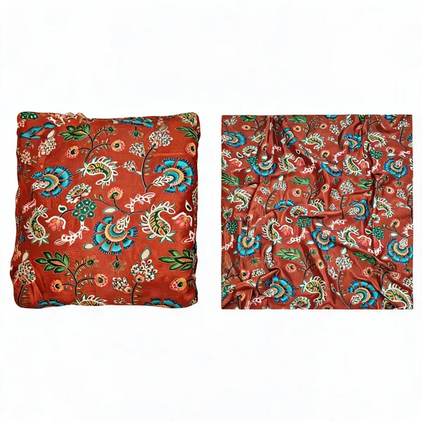 Rust_Floral_Position_Print_With_Embroidery_On_Chinon_Fabric