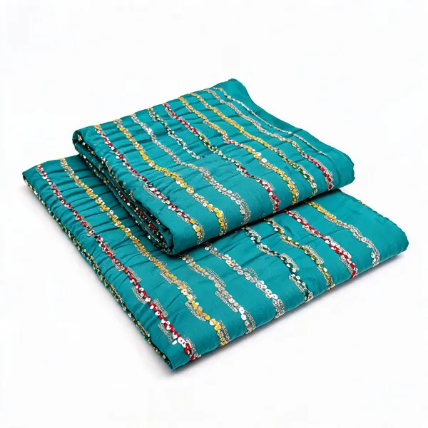 Sea_Green_Line_Sequins_Embroidery_On_Chinon_Fabric