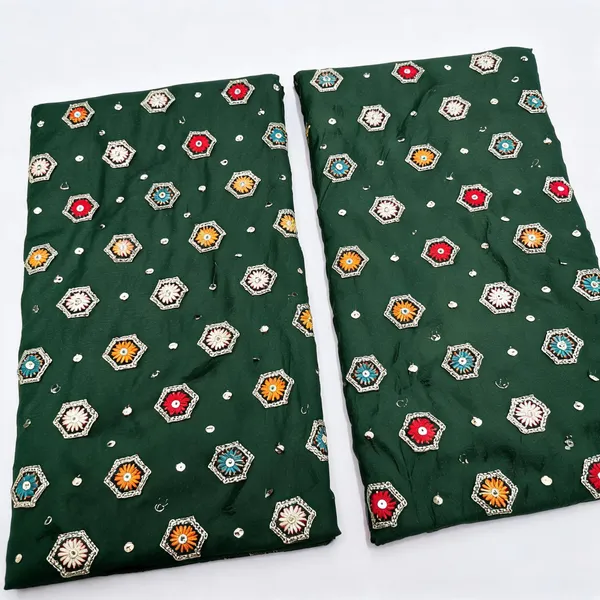 Dark_Green_Butti_Embroidery_On_Chinon_Fabric