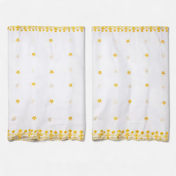 Yellow_Floral_2_Side_Border_Pure_Mul_Cotton_Dupatta_Fabric