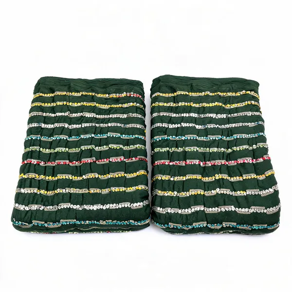Dark_Green_Line_Sequins_Embroidery_On_Chinon_Fabric