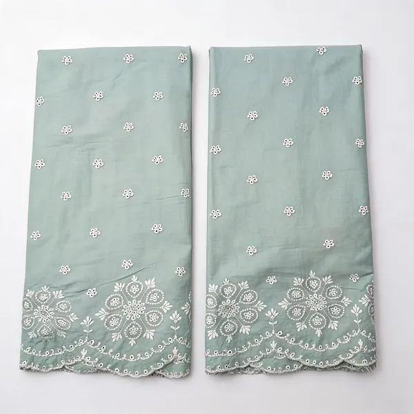 Green_Daman_White_Thread_Embroidery_On_Cambric_Cotton_Fabric