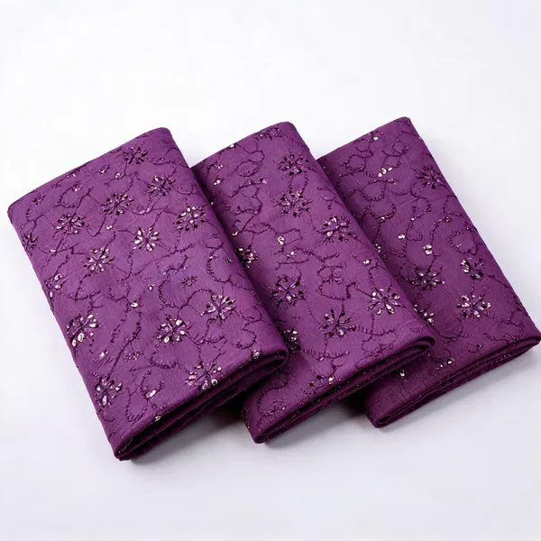 Wine_Floral_Plain_Hakoba_Fabric