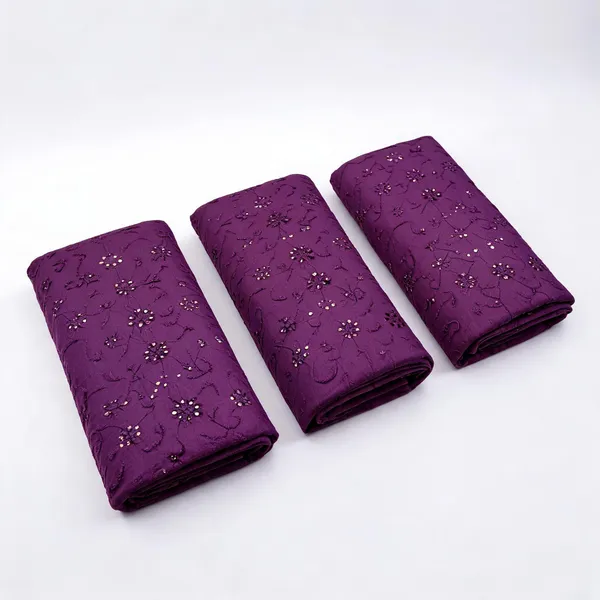 Wine_Floral_Plain_Hakoba_Fabric