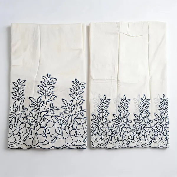 Teal_Blue_Thread_Embroidery_On_Kora_Mul_Cotton_Fabric