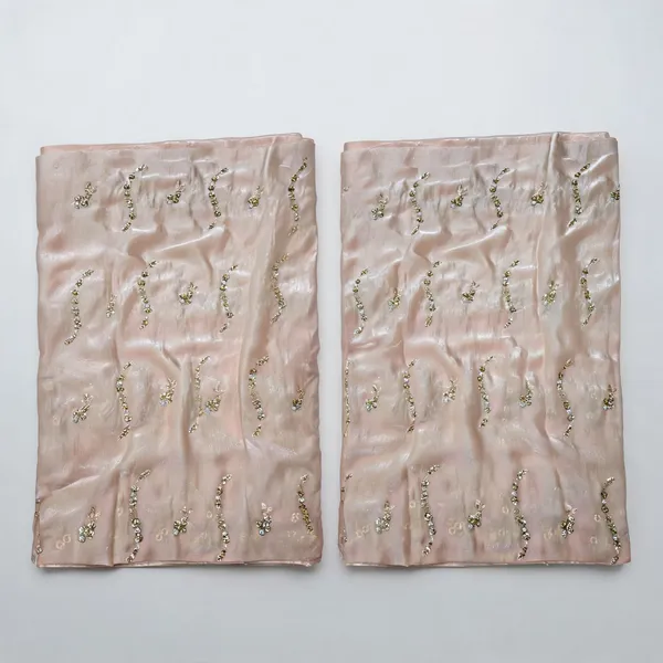 Light_Peach_Beads_Embroidery_On_Space_Silk_Fendy_Fabric